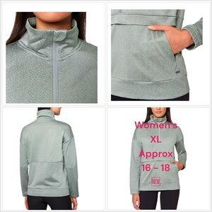 Ladies Active Mondetta XL Jaquard Popover Pullover Sweatshirt Kangaroo Pocket